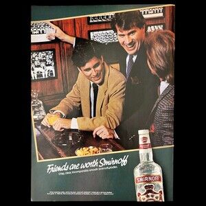 *2 ADS- 1987 Smirnoff Vodka Friends/Salem Spirit Cigarettes VINTAGE Print Ad
